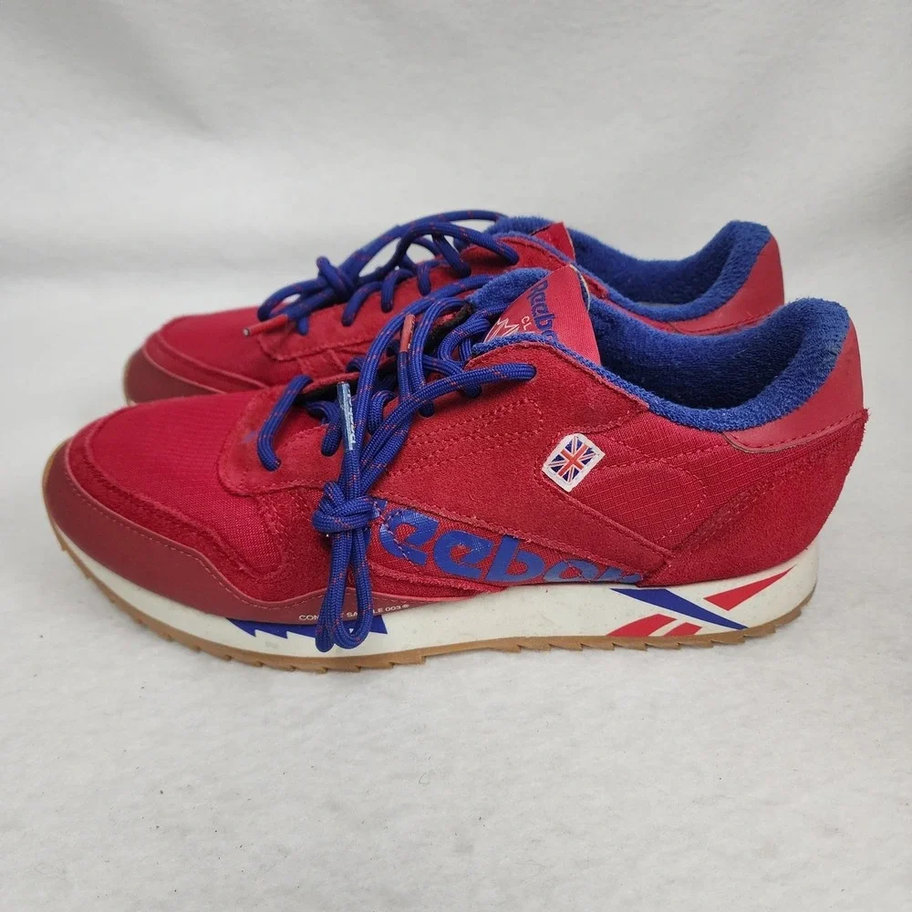 Reebok Classic Leather Ripple DV7196 Womens 7.5 Sneakers Red Blue Leather Shoes